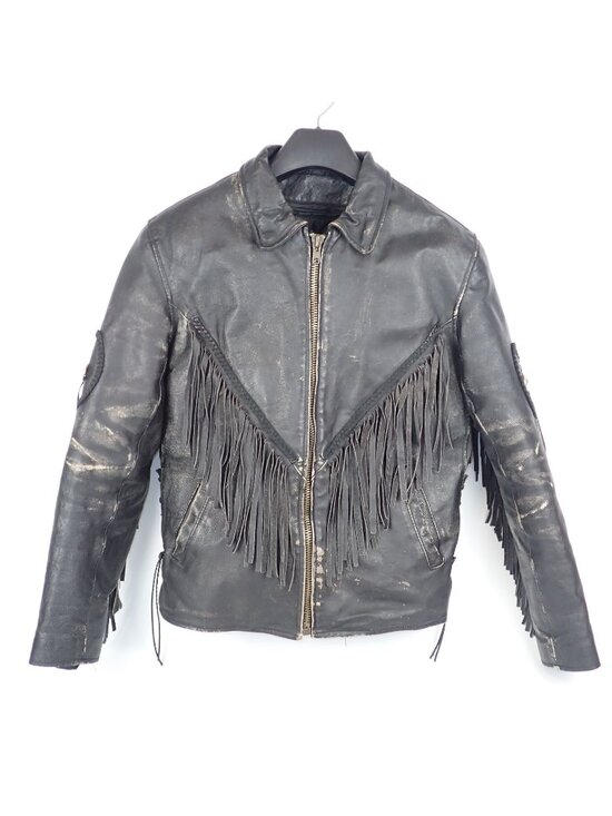 Diamond Plate Jackets & Blazers - Diamond Plate Womens Black Leather Fringe Removable Liner Biker Western Jacket M